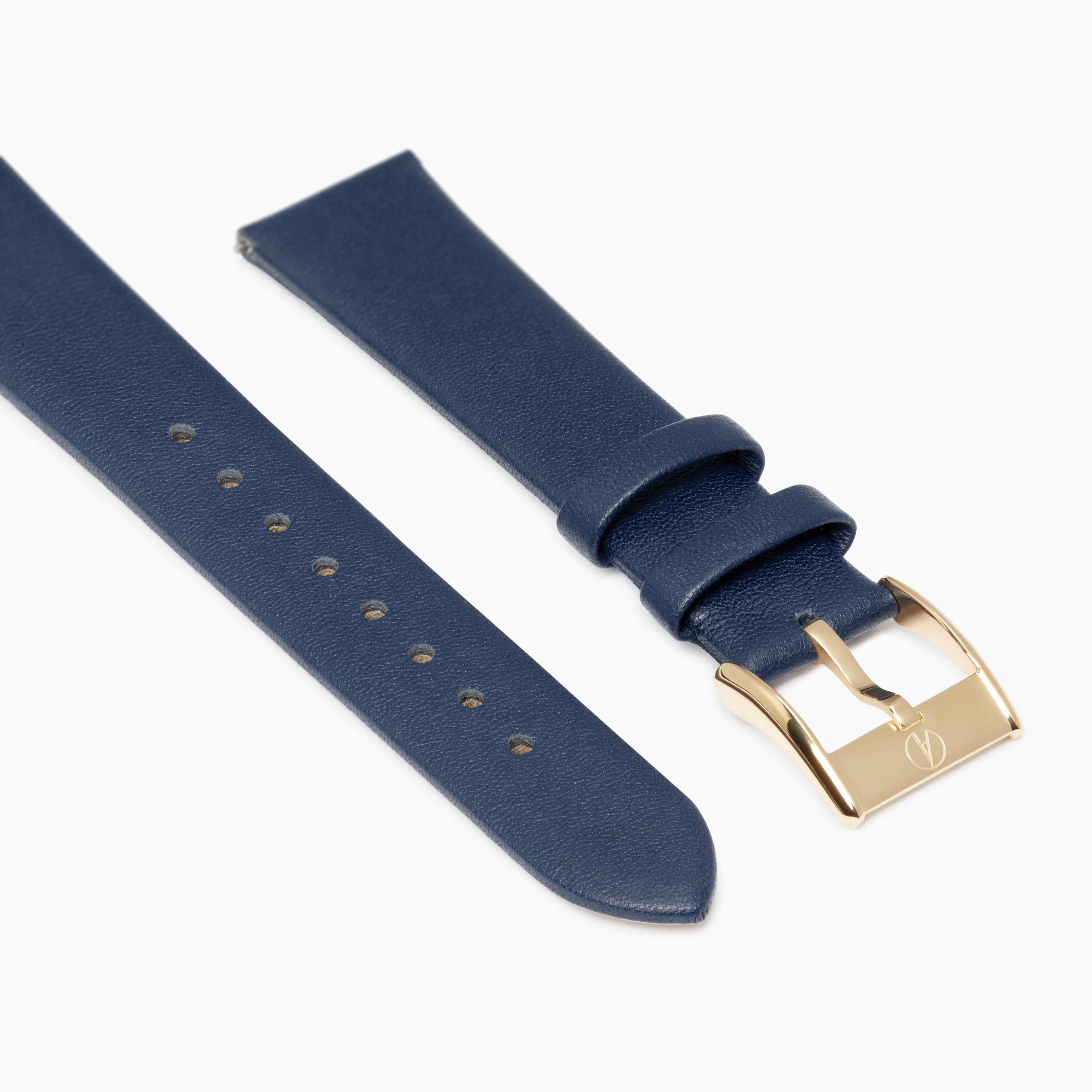 Accurist Rectangle Ladies Navy Leather 19mm Strap